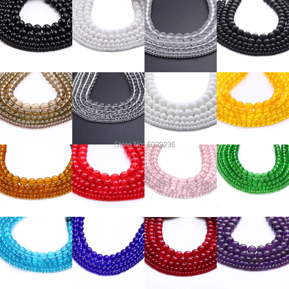 

Bulk Wholesale Colorful Glass Beads Round Stone Loose Spacer Beads for Jewelry Making 4/6/8/10/12mm DIY Bracelet Necklace