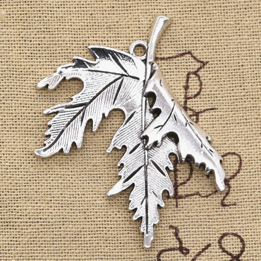 

2pcs Charms folding maple leaves 55x44mm Antique Silver Plated Pendants Making DIY Handmade Tibetan Silver Finding Jewelry