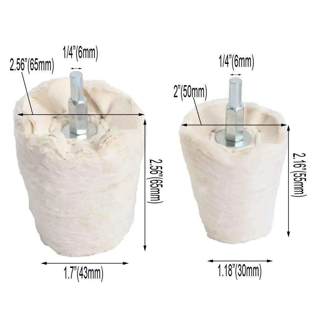 1 шт. 2 ''/3''/4 ''хлопок полированное шлифовальное колесо белый фланелет конус/колонна/гриб/Т-образный Шлифовальная головка для сверла