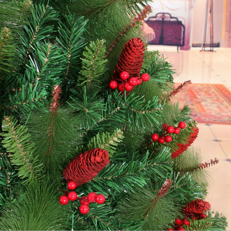 1 5 м/150 см красные ягоды pinecone украшение для рождественской елки фабричные