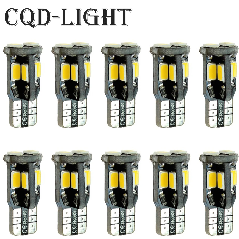 

LCARED 10 x Error Free T10 led Canbus Led w5w 194 5630 5730 smd t10 10 Smd Light Bulb Car Lamp