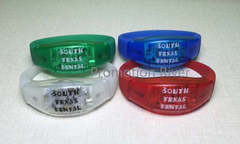 

2000pcs/lot SGS Approved Event & Party Supplies Light Up Silicone Bracelet LED Voice-Activated Flash Silicone Wristband Custom