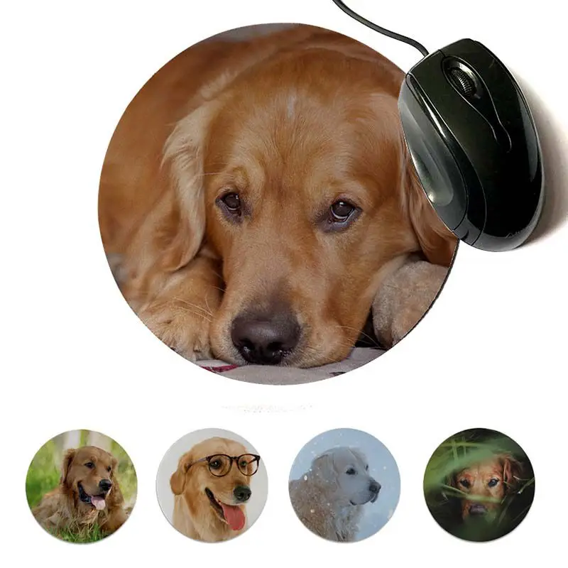 Уникальный настольный игровой коврик MaiYaCa Retriever Golden круглый для мыши диаметром