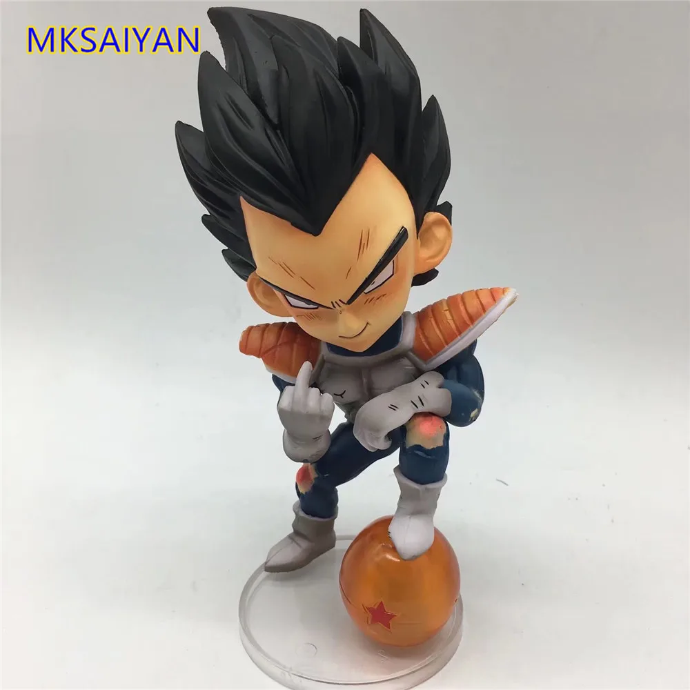 

Anime Dragon Ball Z Vegeta Evil Middle Finger Action Figure Mini Toys For Children Super Saiyan Juguetes Decoration Dolls Model