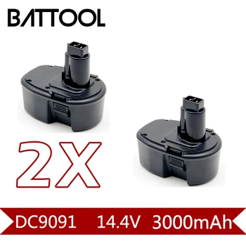 

2X 3000mAh 14.4V DC9091 Ni-MH Rechargeable Battery for Dewalt DW9091 DW9094 DC9091 DE9091 DE9092 DC613ka DC614ka DC615ka