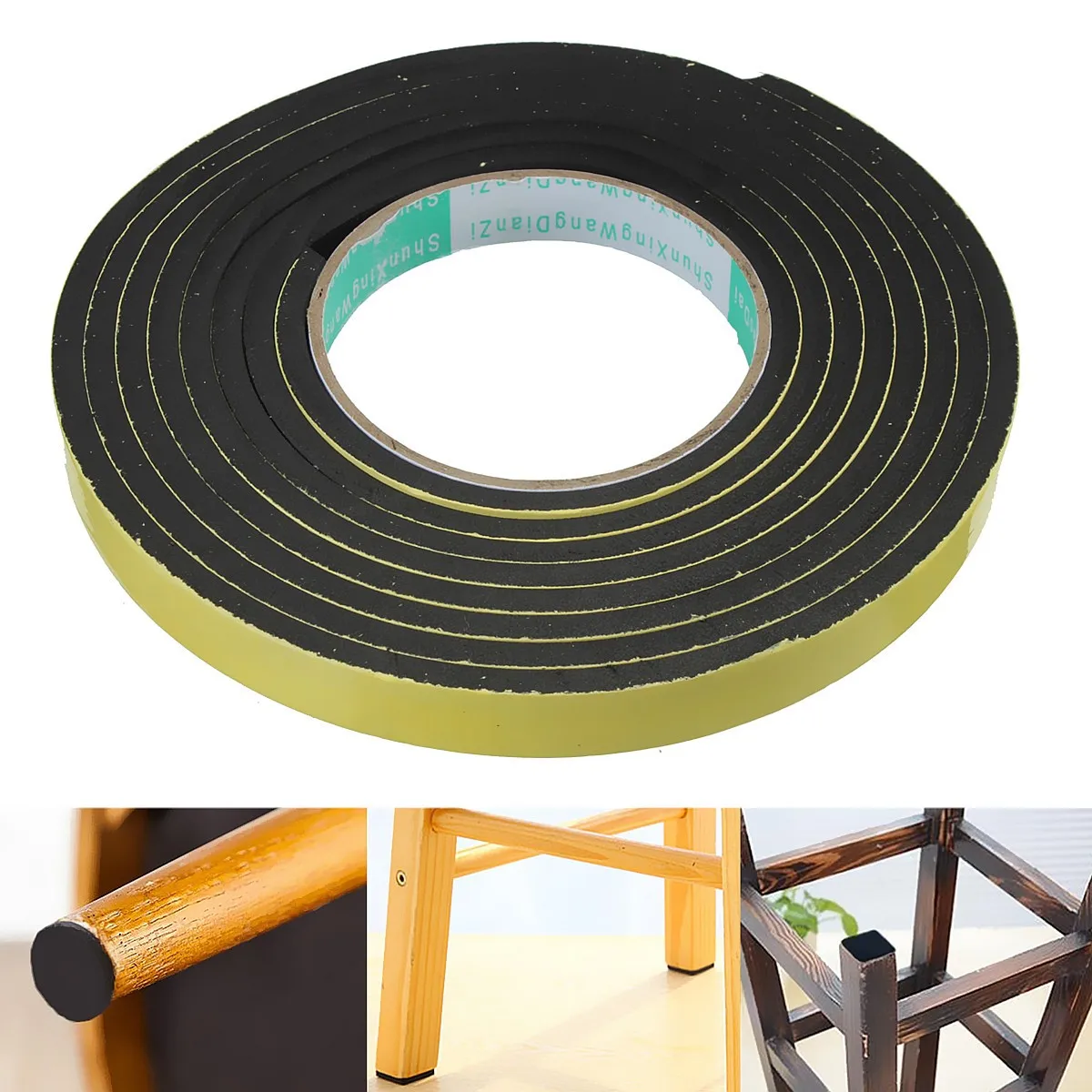 

2M*5mm Door Sealing Tape Sticky Stripping Sponge Foam Tape Rubber Single Sided Adhesive EVA Foam Tape Window Seal Stripsl
