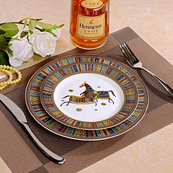 

Jingdezhen China Porcelain Plate 8 inch,10 inch Western Dish Steak Plate Restaurant High Grade Dinner Flat Plate Free Shipping