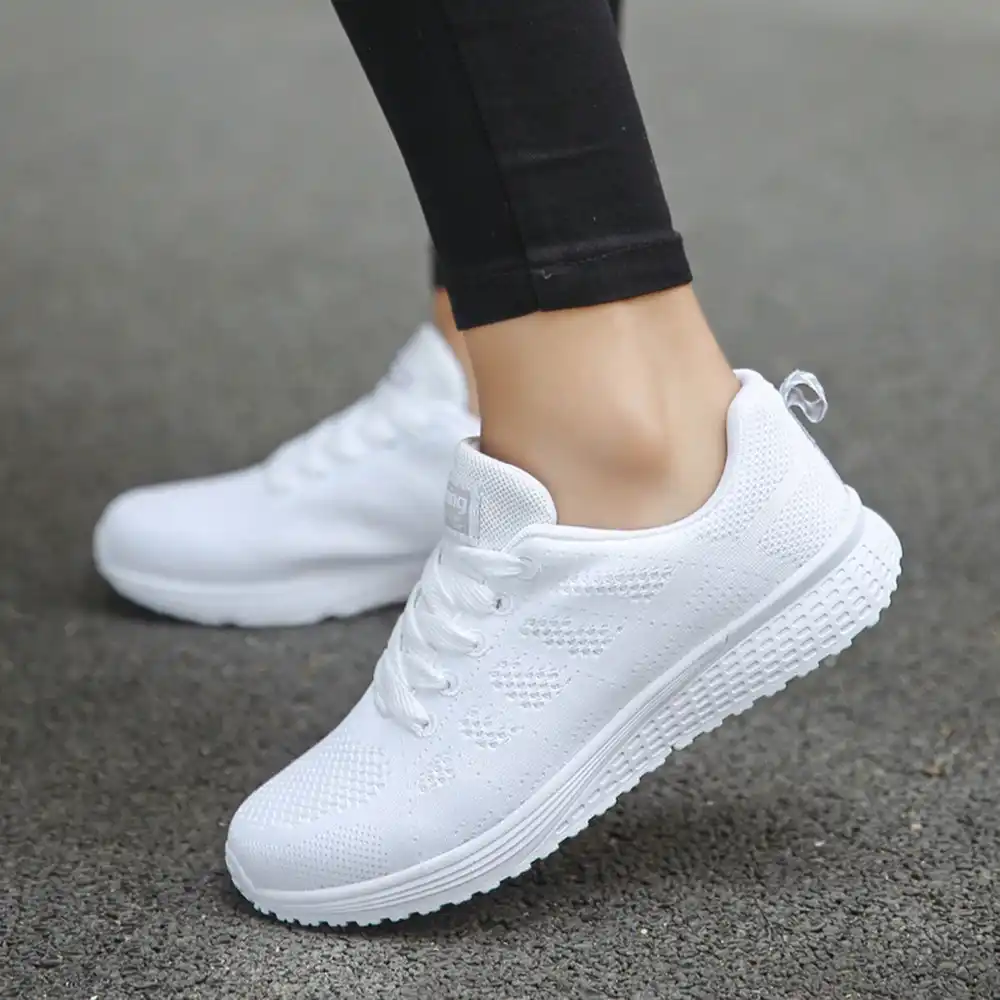 cheap ladies white trainers