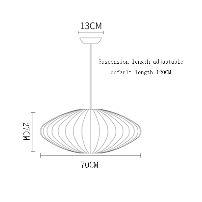 Скандинавский кулон с шелковыми нитями светильник лестница датский обеденный зал бар магазин одежды подвесной светильник фонарь абажур Ресторан татами блеск - Цвет корпуса: A 70CM