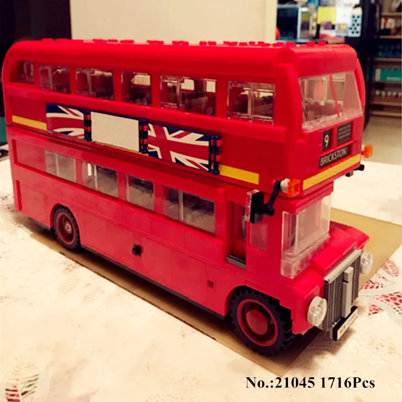 

H&HXY 21045 1716Pcs Genuine Technic Serie The London Bus Set Building Blocks Bricks Educational lepin Toys Model Gifts 10258