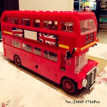 H HXY 21045 1716Pcs Genuine Technic Serie The London Bus Set Building Blocks Bricks Educational lepin