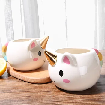 

3D Unicorn Mug Creative Ceramic Coffee tea Cup Cute Cartoon Unicorn Mugs Novelty gifts Porcelain for office Drinking utensils