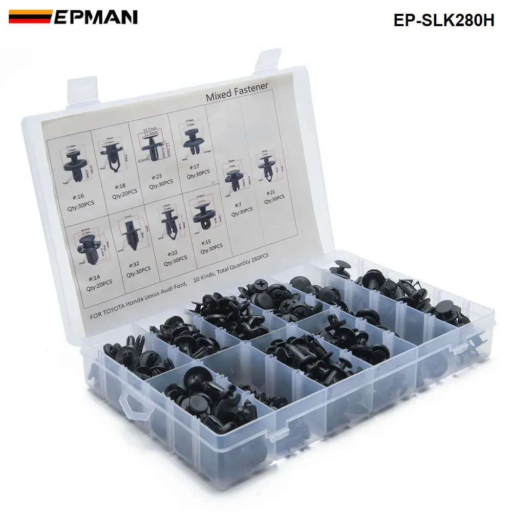 

Mixed Fastener Clip And Tool Car Fender Bumper rivet fixed Clip Fastener 280pcs/box For Honda Acura EP-SLK280H-AF
