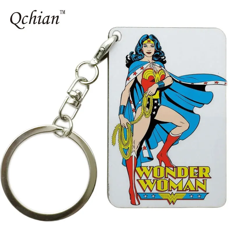 New Avenage Wonder Woman Keychain Super Hero Wonder Woman Print Key