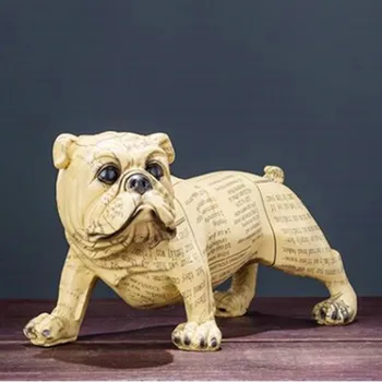 

European Style Simulation Bulldog Desktop Decoration Creative Pet Dog Colophony Crafts Home Decoration Accessories X781