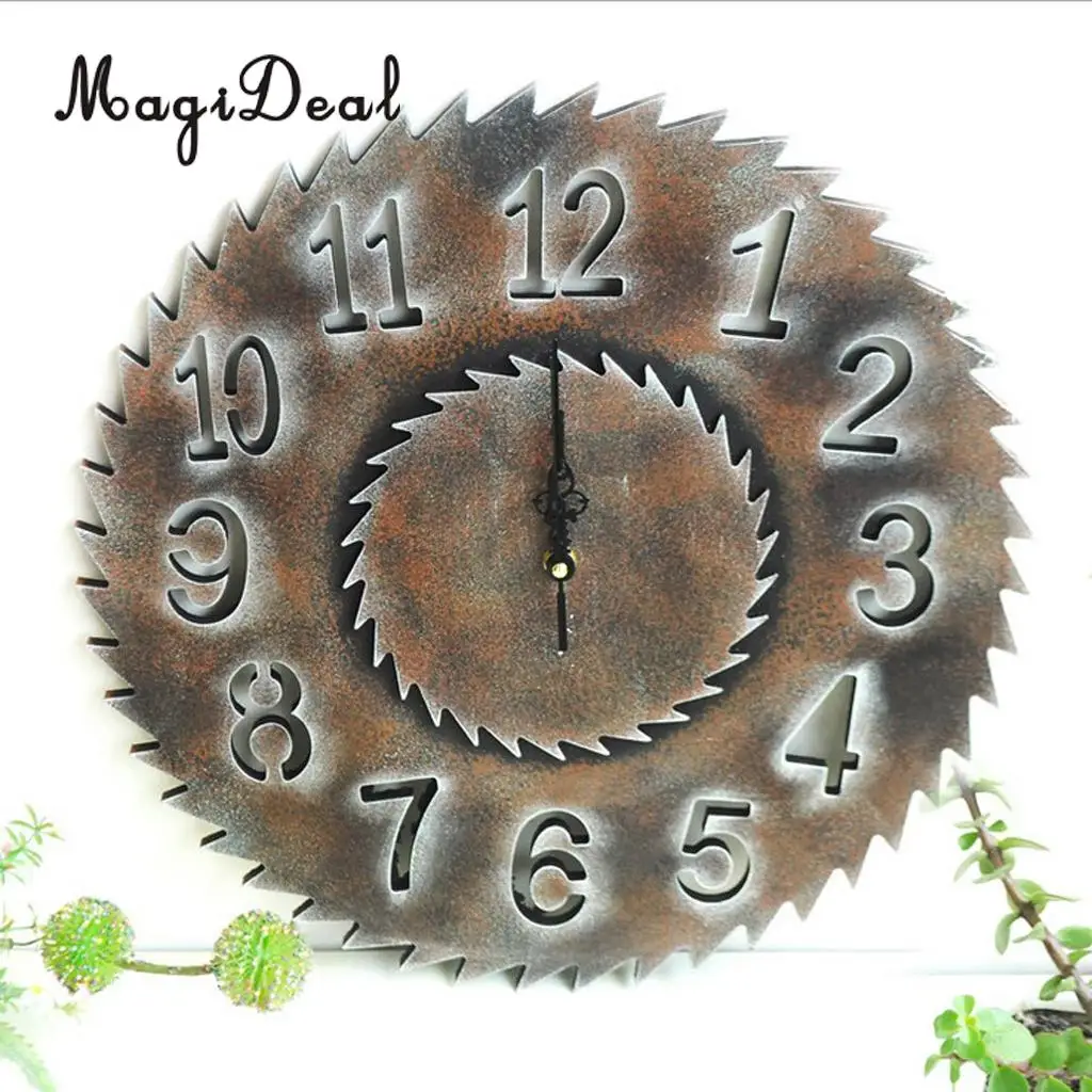 Industrial European Vintage 3D Rustic Decorative Gear Wooden Vintage Wall Clock