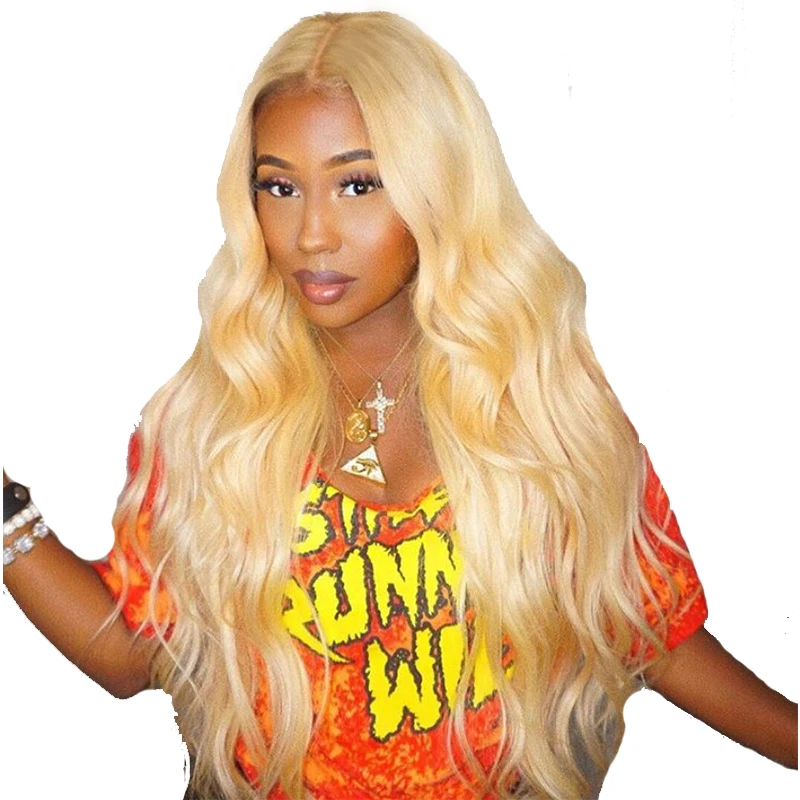 

613 Blonde 360 Lace Frontal Wig Pre Plucked With Baby Hair Body Wave 13x6 Blue Lace Front Human Hair Wigs Ever Beauty Remy