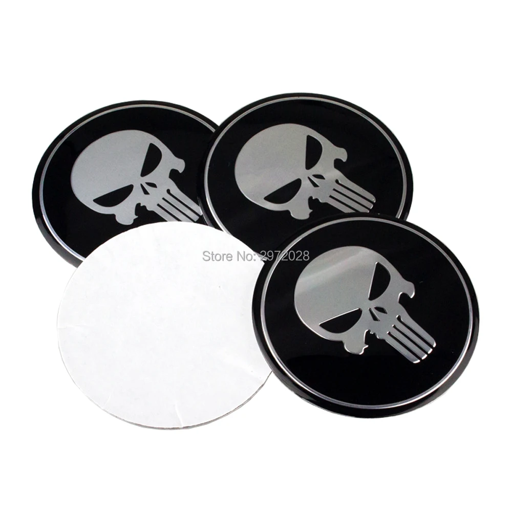 40 x Car Styling Black Punisher Skull 3D Metal Chrome Aluminium Alloy