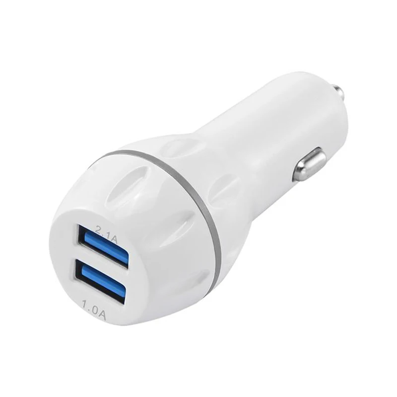 100 шт./лот Универсальный Автомобильный Зарядное устройство 3.1A Dual USB Порты и разъёмы Зарядные устройства для автомобиля Портативный путешествия Зарядное устройство адаптер для iphone 8 X смартфонов - Тип штекера: Silver