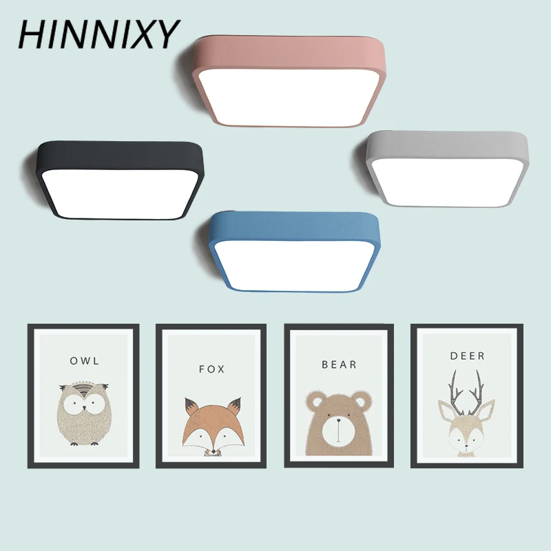 

Hinnixy Macaron Color Ceiling Lamp 18W 90-260V Dimmable Lamp Study Bedroom Decor LED Nordic Surface Mounted Indoor Lighting