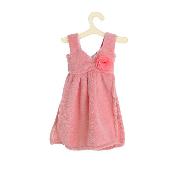 Милое платье в форме супер впитывающее Коралловое бархатное домашнее полотенце для рук для ванной кухонное полотенце для рук полотенце для ванной комнаты s - Цвет: pink