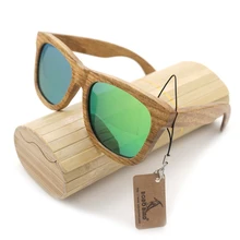 BOBO VOGEL Womes Und Männer Holz Bambus Polarisierte Sonnenbrille Bunte Beschichtung Mirrored Uv-schutz Brillen in Original Box