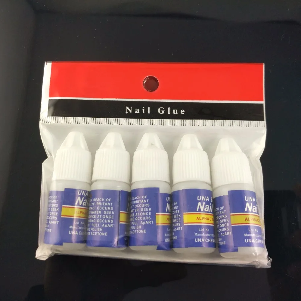 5pcs x 3g Fast drying Nail art glue for tips glitter UV acrylic