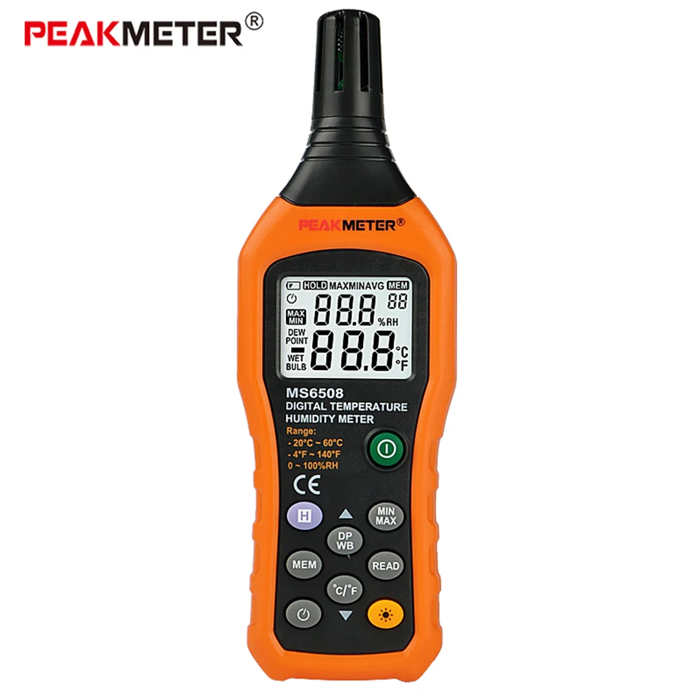 

PEAKMETER MS6508 Digital Hygrometer Thermometer Electronic Dew Point Wet Bulb Temperature Humidity Meter