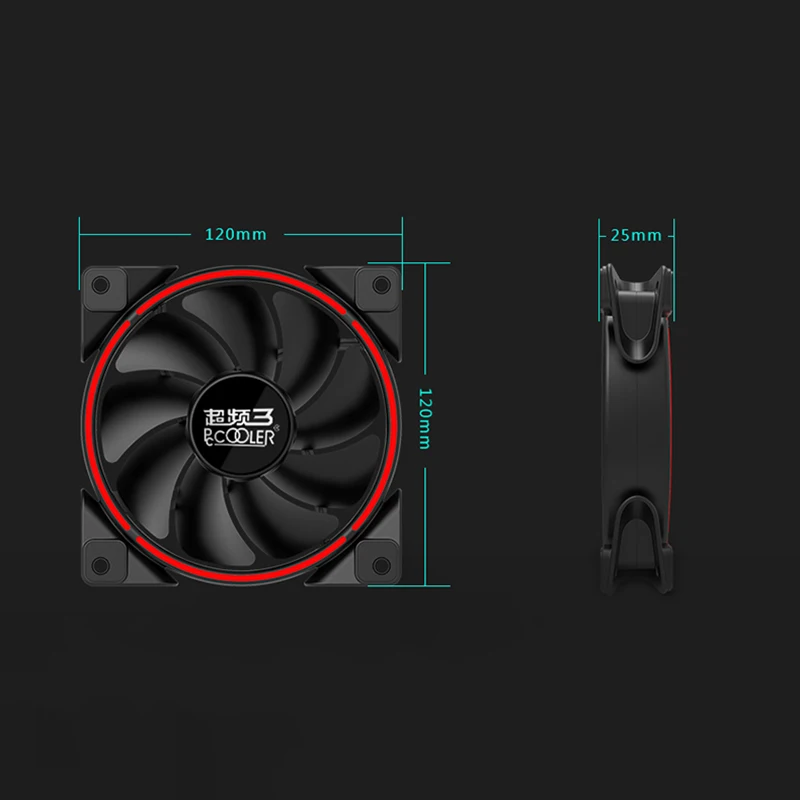 New Hot Blue LED Computer Components Chassis Fan Transparent Desktop Computer Host Cooling Fan Silent 120*120*25mm Fans Cooling