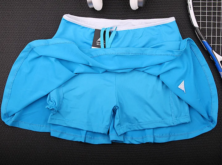 Спортивные штаны на открытом воздухе юбка женская быстросохнущая Беговая бадминтон теннисная юбка поддельные две короткие юбки с карманом