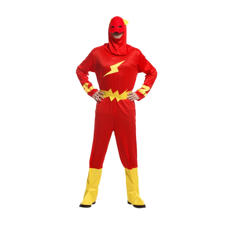 HUIHONSHE Men Red Costume Cosplay Halloween Adults The Flash Catsuit Masquerade Party Clothing | Тематическая одежда и