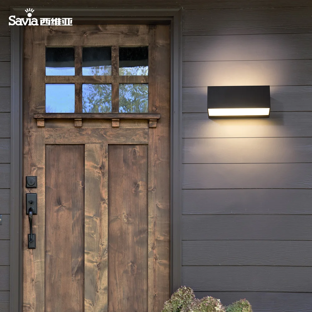 Waterproof Outdoor Wall Lamp LED 12W Plastic Outside Lights - Savia IP44 Garden Lamp for Balcony and Porch image 2