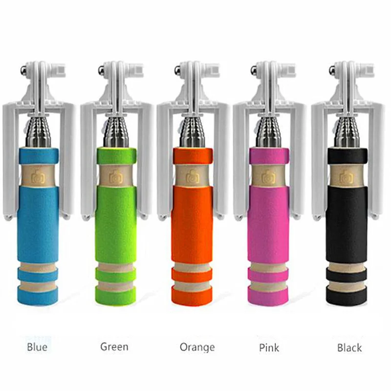 New Fashion Mini Selfie Stick Cartoon Mini-groove Control Self-timer Cell Phone Folding Selfie for Mobile Phone Selfie Sticks