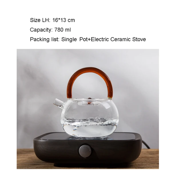 220V Electronic Teapot Heater Tea Stove Set Warmer Electric Ceramic