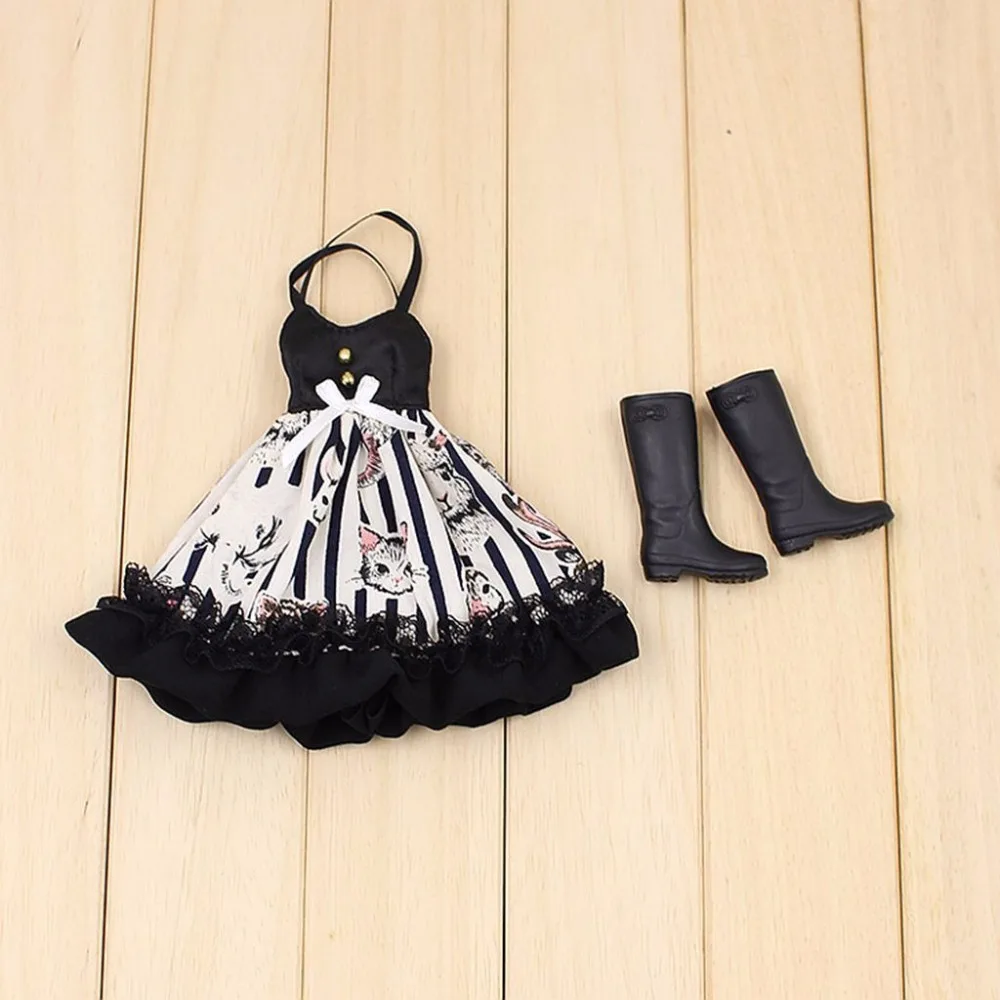 

2pcs New For 12" Neo Blyth doll doll Black Dress Boots dollfie