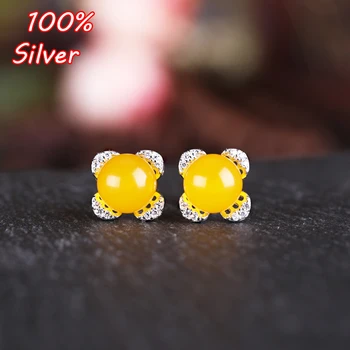 

8mm 9mm 10mm 100% 925 Sterling Silver Color Blank Ear Stud Jewelry with Fit Antique Bronze Base Tray for diy Earrings