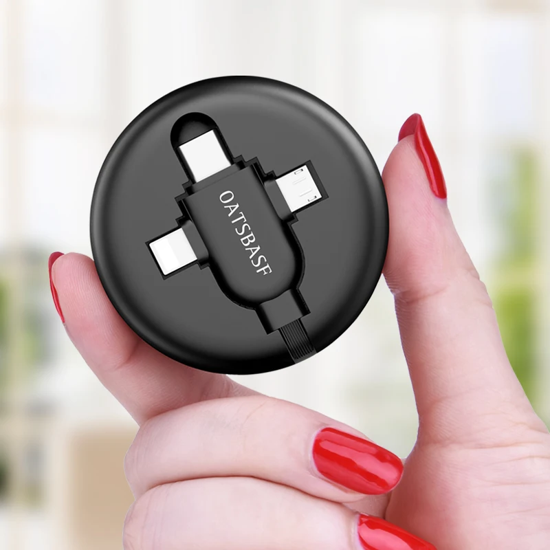 Kopen OATSBASF 3 IN 1 USB Type C Kabel voor Een Plus 6 5 t Snel Opladen Telefoon Oplader Type C Datakabel voor Samsung Galaxy S9 S8 Plus