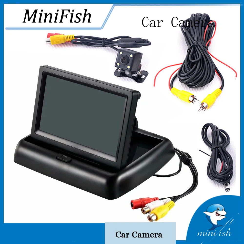 

4.3 inch HD Foldable Car Rear View Monitor Car Reverse Camera Display with Night Vision Backup Rearview Camera
