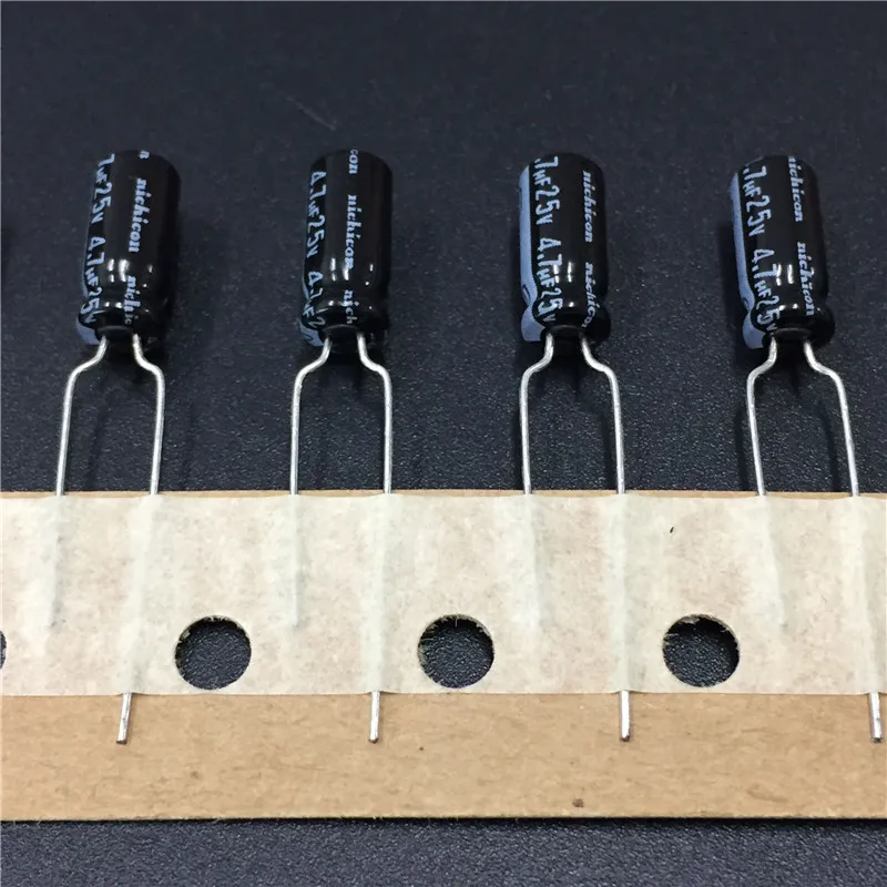 10 шт. 4,7 мкФ, алюминиевая крышка, 25В NICHICON VZ серии 5x11 мм 25V4. 7 мкФ широкий Температура диапазон Алюминий электролитический конденсатор с алюминиевой крышкой
