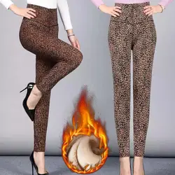 Фитнес теплая леопардовая tregging mujer, женские леггинсы обтягивающие штаны Большие размеры женские духом леггинсы зимняя одежда jegging брюки