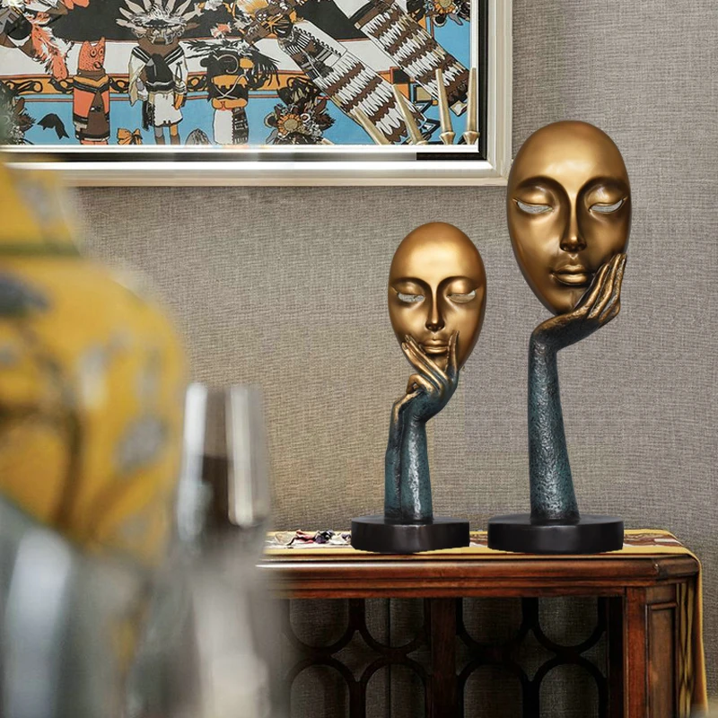  Creative Home Decorations resin Abstract Home Furnishing Modern Minimalist Personality Mask Display