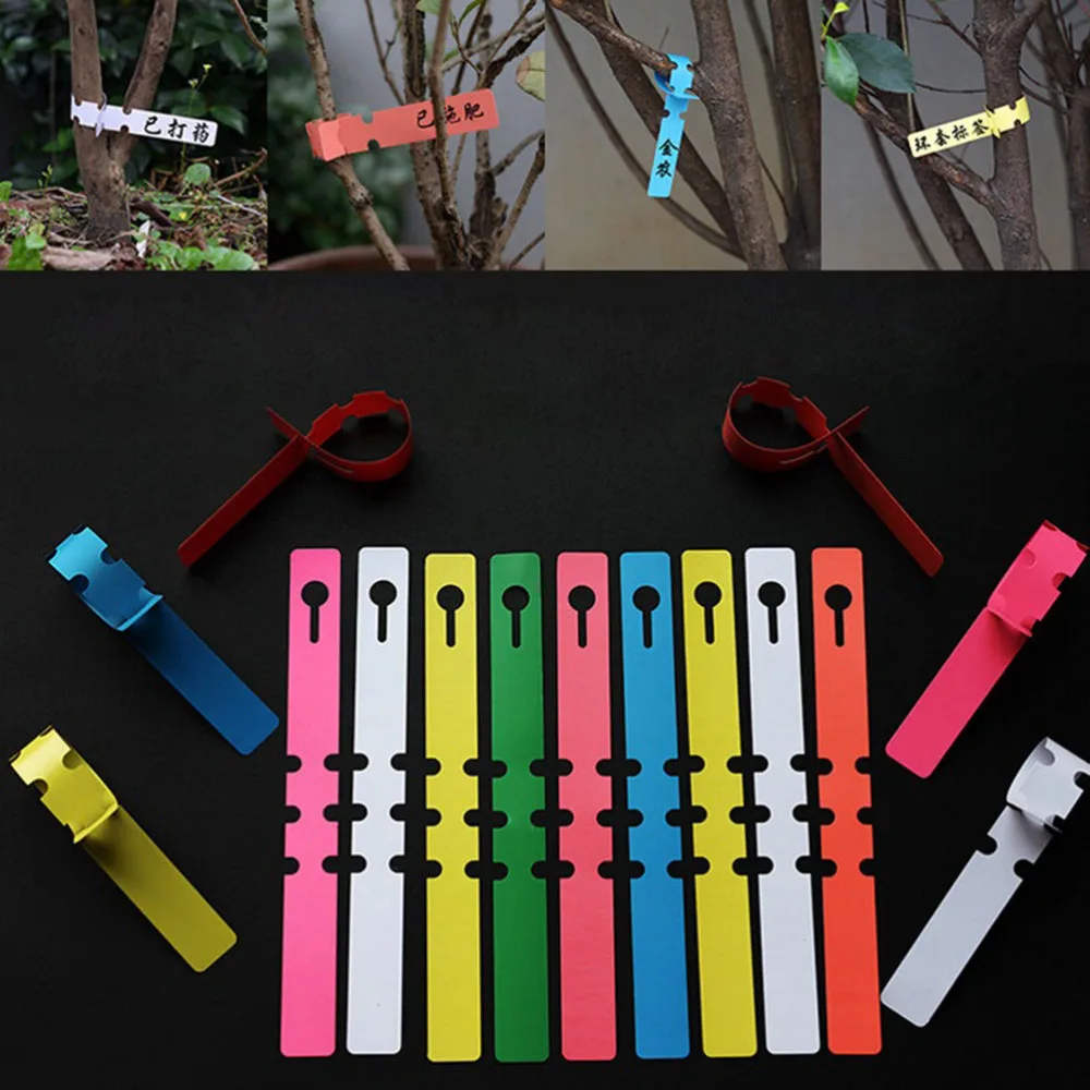 

200Pcs/set Portable Gardening Marker Labels Plastic Plant Tree Hanging Markers Tags Nursery Seed Gardening Labels