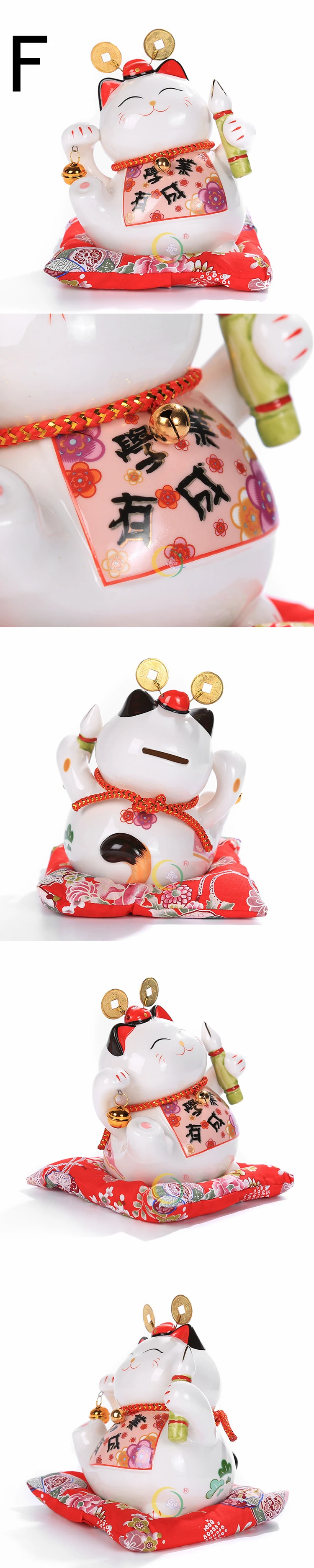 6 дюймов Maneki Neko керамика Lucky Cat домашний декор фарфоровые украшения милые Фортуны кошка копилка фэншуй ремесла