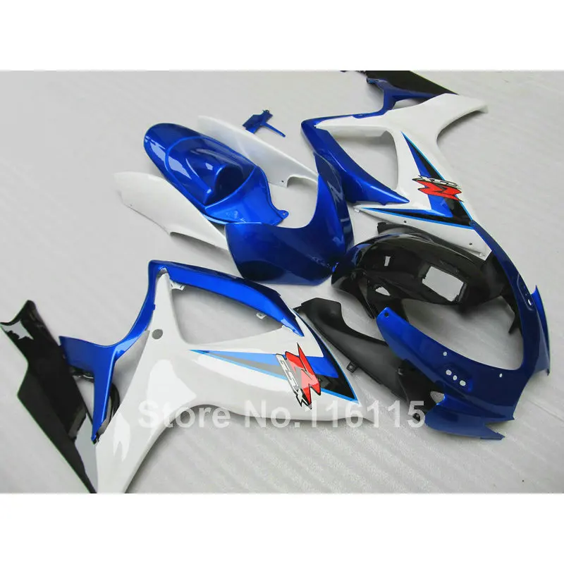 High quality 100% Fit for SUZUKI GSXR 600 750 fairing kit K6 K7 2006 2007 white blue black GSX-R600 GSX-R750 06 07 fairings High quality 100% Fit for SUZUKI GSXR 600 750 fairing kit K6 K7 2006 2007 white blue black GSX-R600 GSX-R750 06 07 fairings