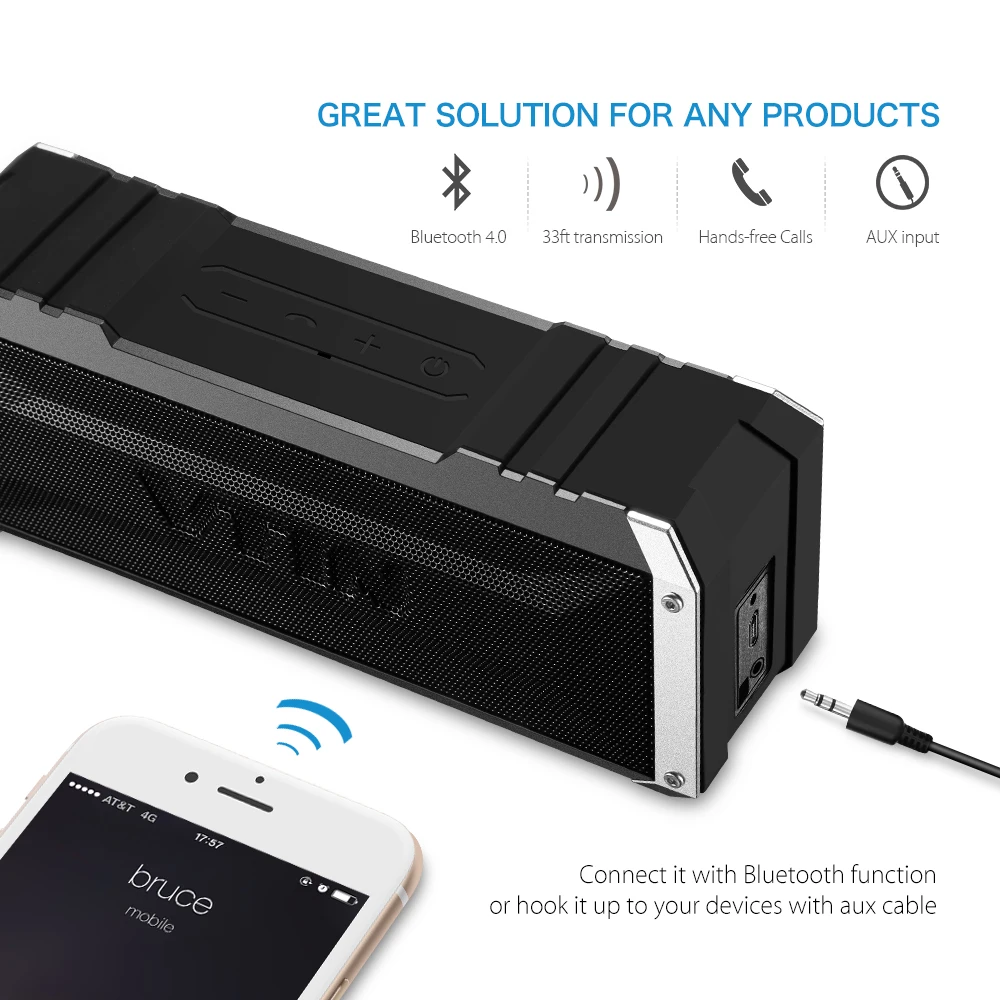 Оригинальная Bluetooth Колонка VTIN водонепроницаемая колонка 20 Вт драйверы