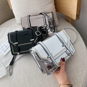 

Mirror 2019 Summer Fashion Women Handbags Patent Leather Small Square Chain Shoulder Bag Brand Designer Female Crossbody Bag sac