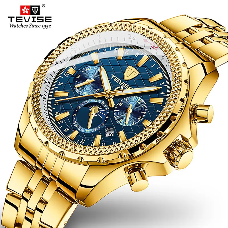 

2019 Tevise Luxury Fashion Mechanical Watch Automatic Man Watches Casual Waterproof Gold Clock Masculino Relogio