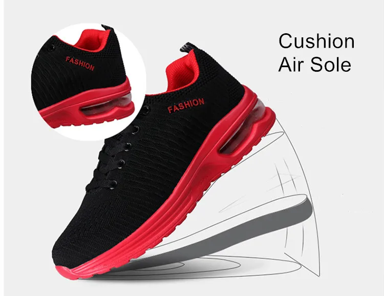 Men Casual Shoes Black Mesh Men Sneakers Lightweight Air Cushion Breathable Flat Shoes For Male zapatos hombre 888m