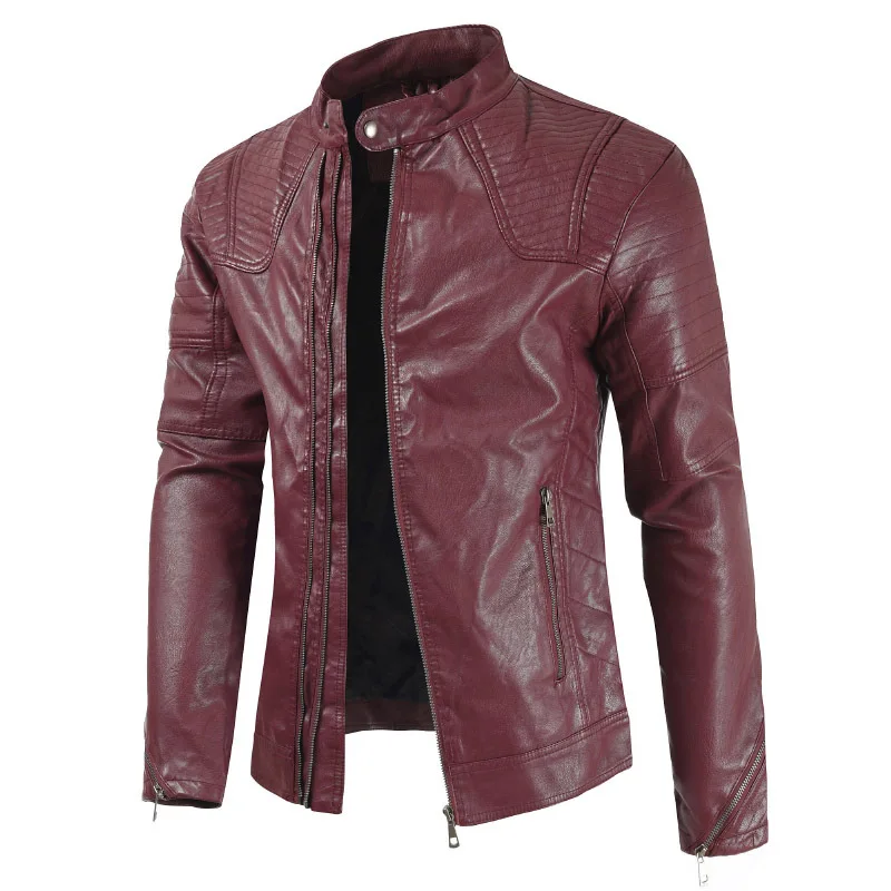 Dropshipping Mens Leather Jacket Spring Autumn Men's Casual Motorcycle PU Leather Jacket Coat Male clothes jaqueta de couro Dropshipping Mens Leather Jacket Spring Autumn Men's Casual Motorcycle PU Leather Jacket Coat Male clothes jaqueta de couro