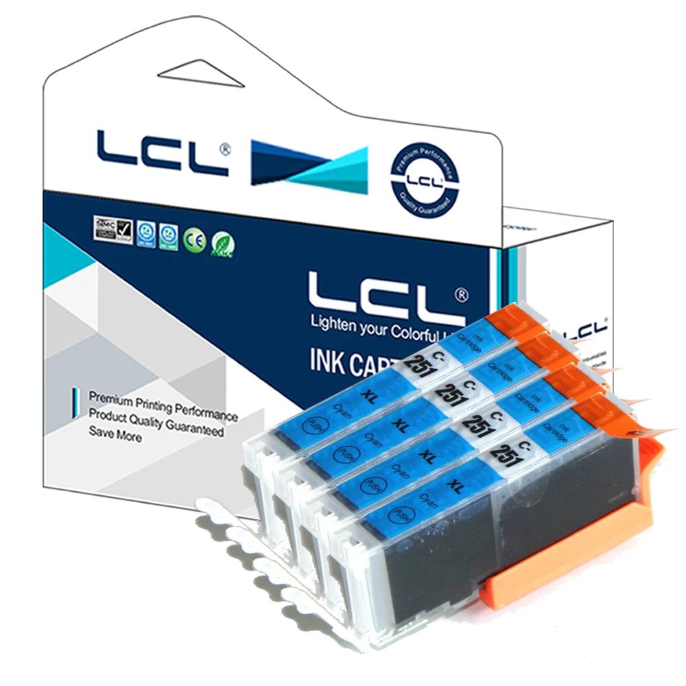 LCL CLI 251 XL CLI251XL 251XL 251 (4 pack) Cyan ink Cartridge
